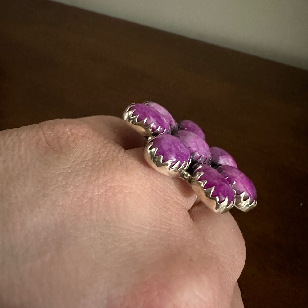 Solid Sterling Flower Ring - image 4